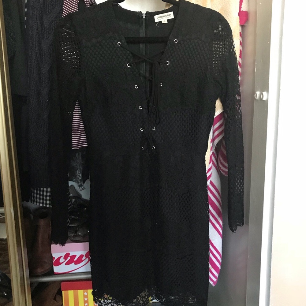 Black Lace Up Criss Cross Dress